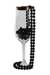 Image showing Black necklace in transparent  glass