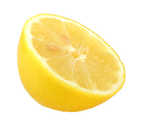 Image showing Slice of fresh yellow lemon