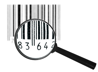 Image showing Magnifier and bar-code