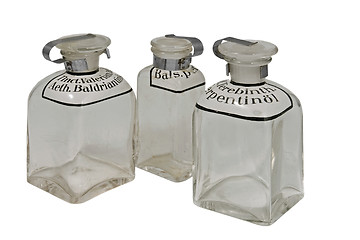 Image showing three vintage pharmacys bottles