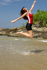 Image showing Young woman exercising