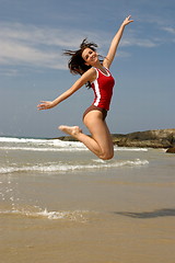 Image showing Young woman exercising