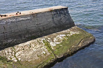 Image showing concrete breakwater