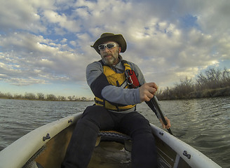 Image showing canoe paddling