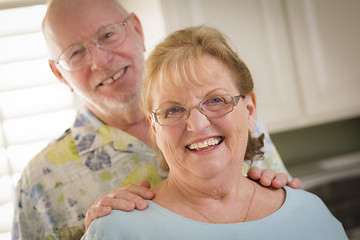 Image showing Happy Caucasian Senior Couple Portrait Inside