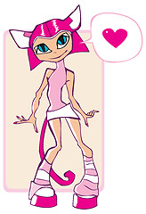 Image showing Cute cat girl. Vector illustration