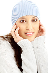 Image showing lovely brunette in winter hat