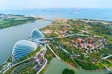 Image showing Gardens by the Bay bird's eye view