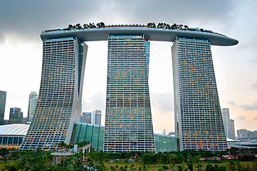 Image showing Marina Bay Sands at sunset