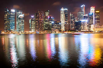 Image showing Singapore downtown at night