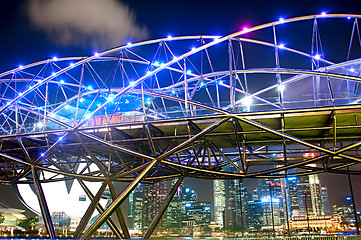 Image showing Helix Bridge at night