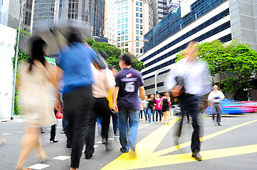 Image showing Crossing the street