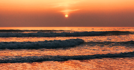 Image showing Waves at Sunset