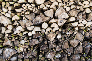 Image showing Old firewood pile