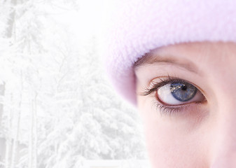 Image showing Winter girl high-key