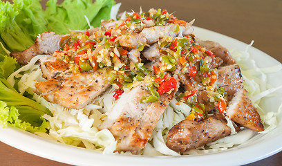 Image showing Grilled Pork Spicy Salad