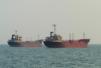 Image showing Two ships at anchor