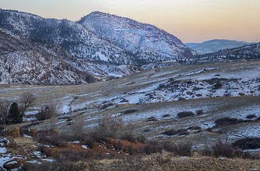 Image showing winter dusk at mountain valley