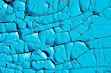 Image showing old blue paint texture closeup