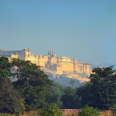 Image showing landscape with Amber fort in India