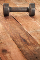 Image showing vintage iron dumbbell