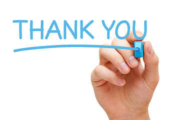 Image showing Thank You Blue Marker