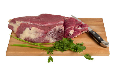 Image showing Raw meat on a cutting board