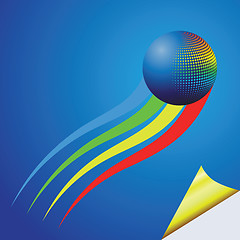 Image showing blue background with color sphere