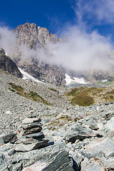 Image showing Path sign on Italian Alps