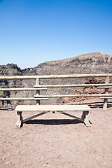 Image showing Bench in front Vesuvius crater