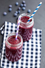 Image showing Blueberry smoothies