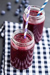 Image showing Blueberry smoothies