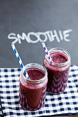 Image showing Blueberry smoothies