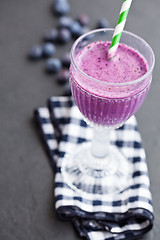 Image showing Blueberry milk smoothie