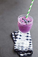 Image showing Blueberry milk smoothie