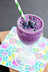 Image showing Blueberry milk smoothie