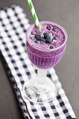 Image showing Blueberry milk smoothie