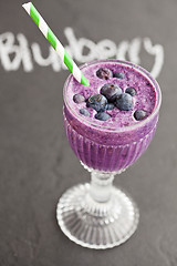 Image showing Blueberry milk smoothie