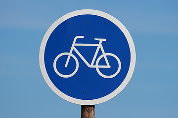 Image showing blue and white sign