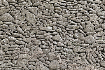 Image showing Old gray stone wall background
