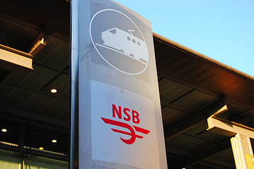 Image showing NSB sign at Oslo Central Station