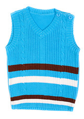 Image showing Children's wear - sleeveless pullover isolated on a white backgr