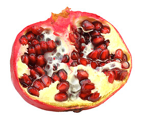 Image showing Half of fresh red pomegranate