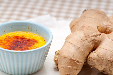 Image showing fresh ginger creme brulee dessert 