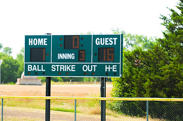 Image showing Baseball scoreboard