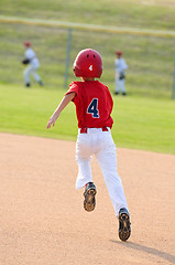Image showing Baseball boy running bases
