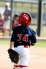 Image showing Little league baseball catcher