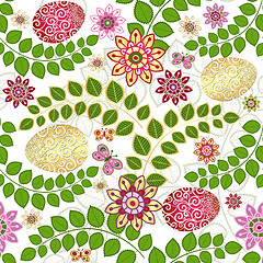 Image showing Easter seamless floral pattern