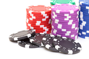 Image showing Stacks of Poker Chips