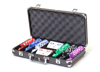 Image showing Poker Set in a Metallic Case